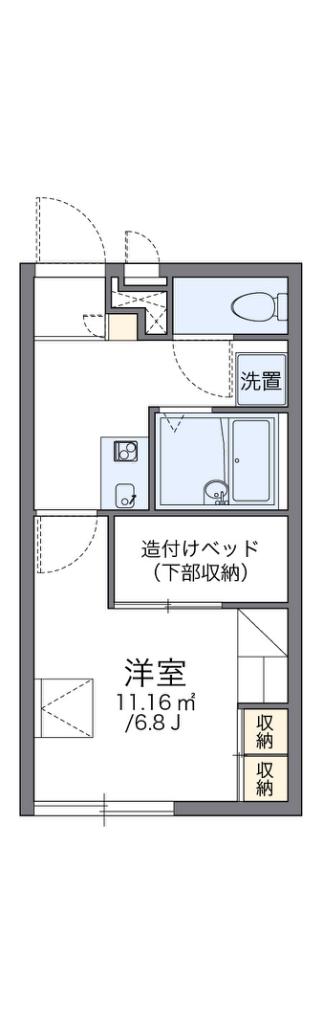 レオパレスプレミールTY(1K/2階)の間取り写真