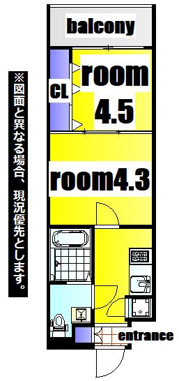 NO.63 ORIENT CAPITAL TOWER(2K/17階)の間取り写真