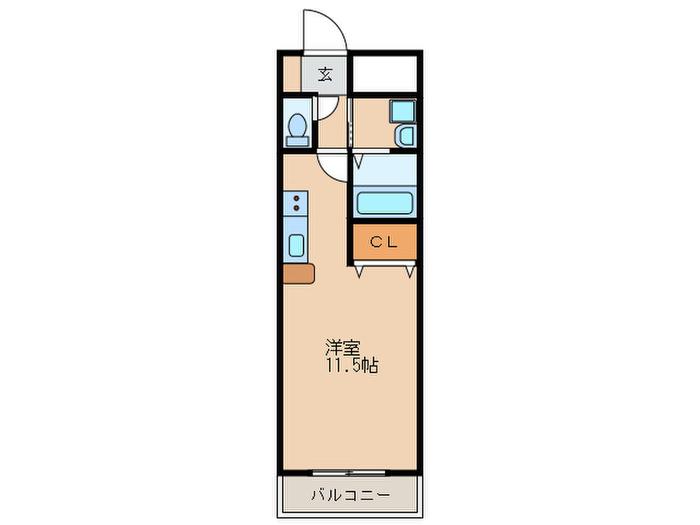 CASA RAFFINE DEUX(ワンルーム/3階)の間取り写真