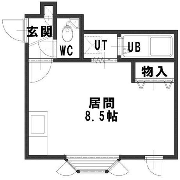 ルミエール北28条A棟(ワンルーム/3階)の間取り写真