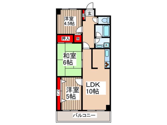 エスポワール光が丘(3LDK/2階)の間取り写真
