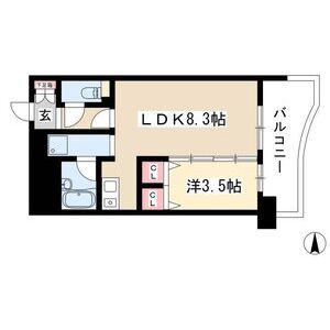 XーOVER21覚王山(1LDK/7階)の間取り写真