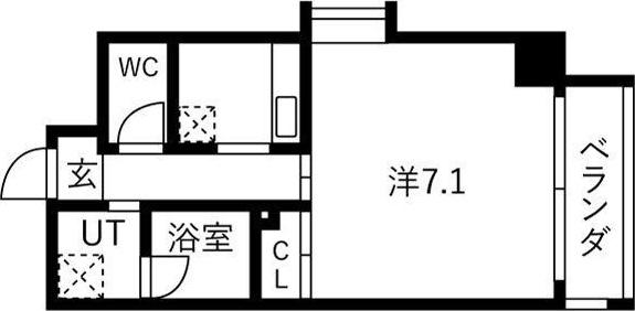 W IKEDA(1K/8階)の間取り写真