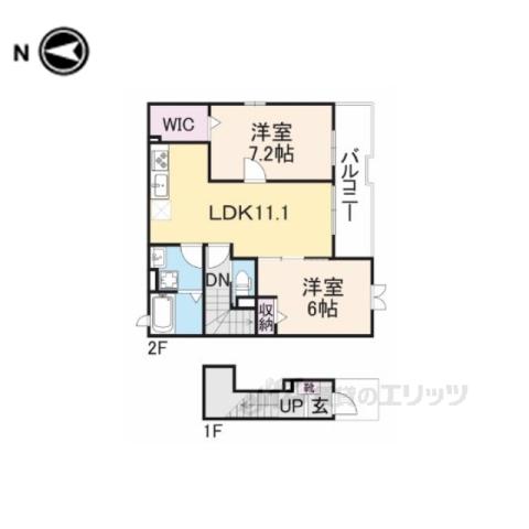 カーサルミノーザ(2LDK/2階)の間取り写真