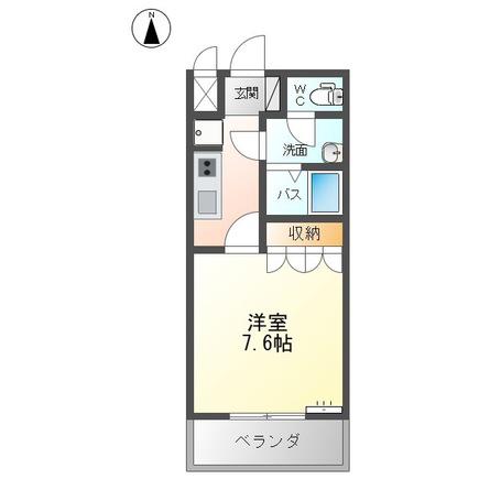 68シェルル(1K/2階)の間取り写真