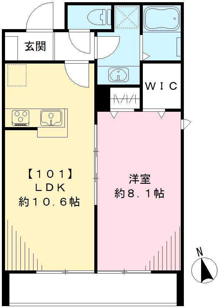 ココハウス(1LDK/1階)の間取り写真