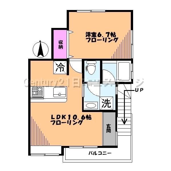 南千束コートMISOLA(1LDK/2階)の間取り写真