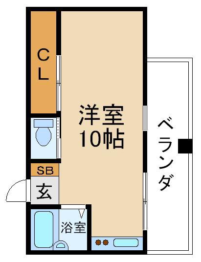 アグライア有馬(ワンルーム/3階)の間取り写真