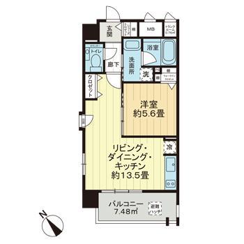 ワイズグレイスシティ久茂地(1LDK/7階)の間取り写真