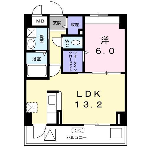 FIORE 水無瀬(1LDK/4階)の間取り写真
