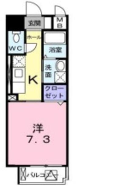 山陽新幹線 西明石駅 徒歩12分 3階建 築17年(1K/2階)の間取り写真
