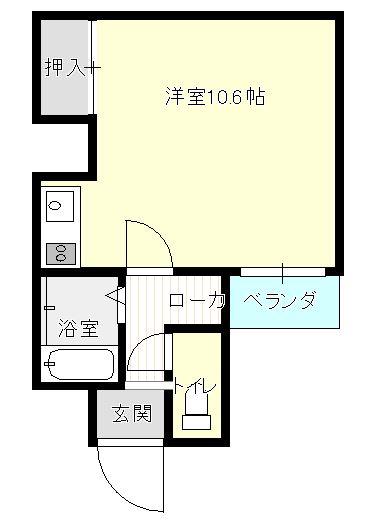 リバティープラザ呉服町(1K/3階)の間取り写真