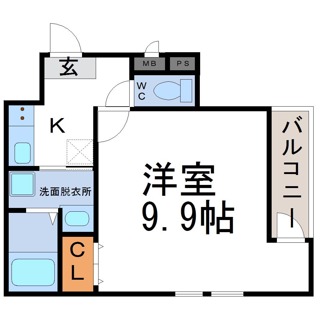 フジパレス塚口V番館(1K/1階)の間取り写真