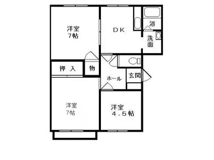 カーサ淀師(3DK/2階)の間取り写真