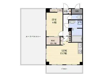 ING‐K3(1LDK/4階)の間取り写真