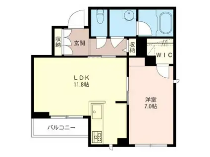 ムーンコート(1LDK/1階)の間取り写真