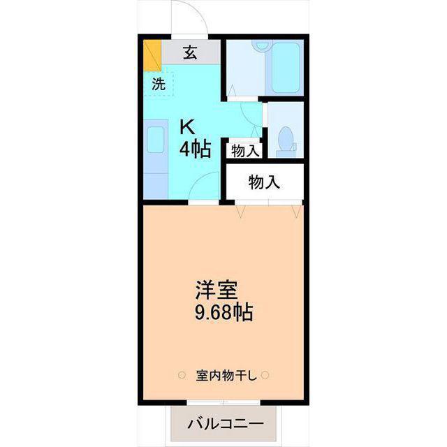 ルフラン8(1K/1階)の間取り写真