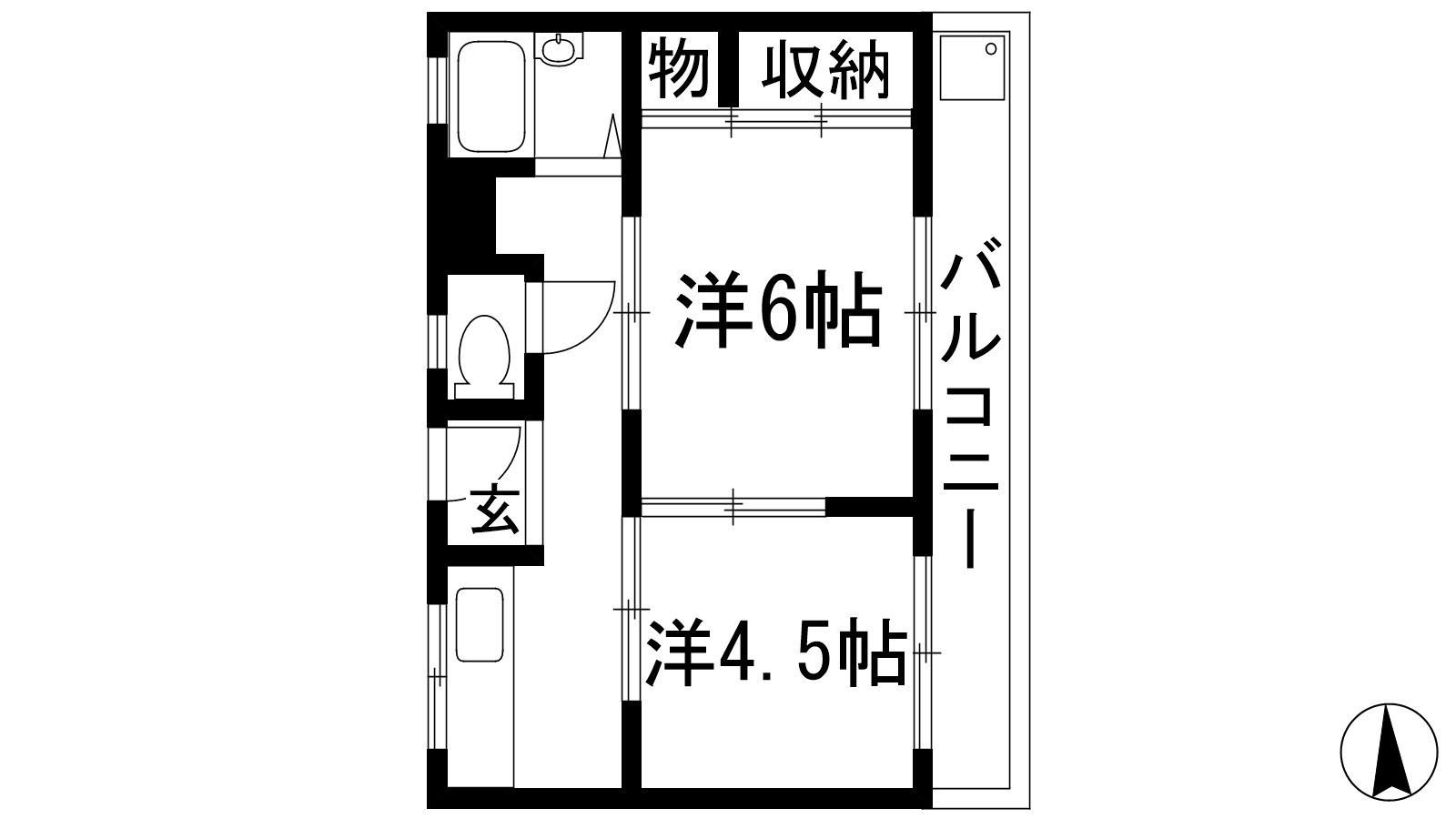 吉田マンション(2K/2階)の間取り写真
