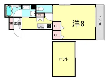 アンカーマンション(1K/2階)の間取り写真