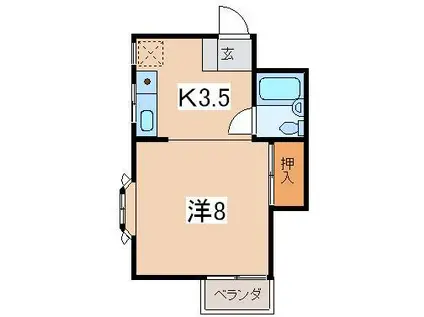 UTヒルズ(1K/2階)の間取り写真