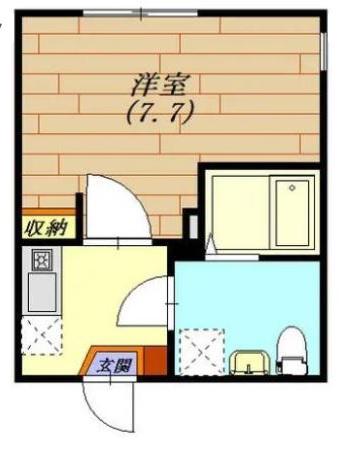 プランドール吉野町(1K/3階)の間取り写真