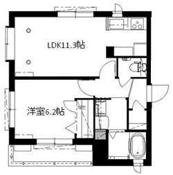 セレナクレスト(1LDK/2階)の間取り写真