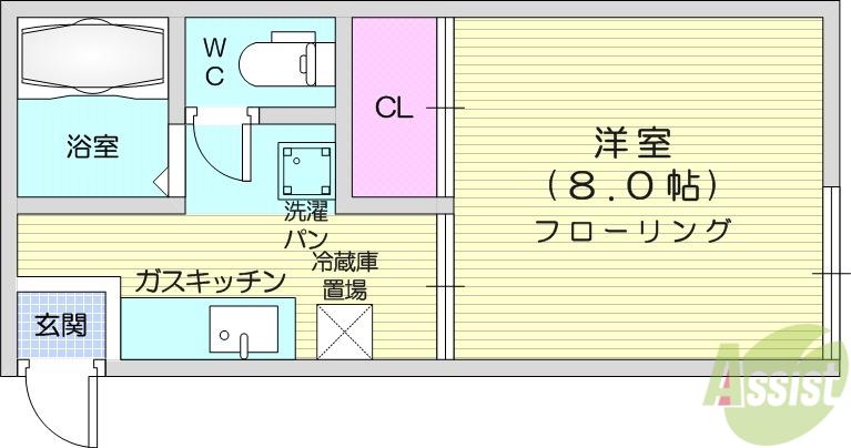 第二小田原コーポ(1K/1階)の間取り写真
