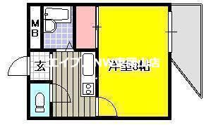 グリーンパーク賞田(1K/3階)の間取り写真