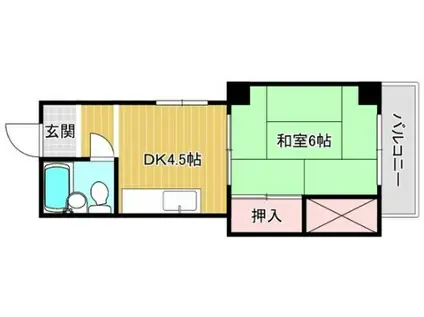 コーポ田中(1DK/1階)の間取り写真