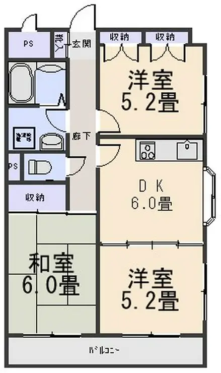 レジデンスルナ 6階階 間取り