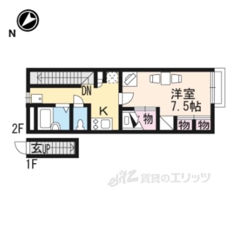 レオパレスヴィータ守山(1K/2階)の間取り写真