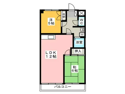 第三桜マンション(2LDK/1階)の間取り写真