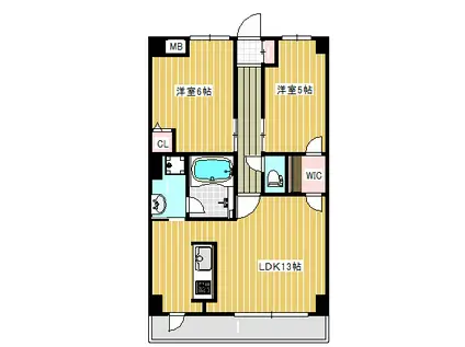 CITY GRANDE南光台(2LDK/2階)の間取り写真