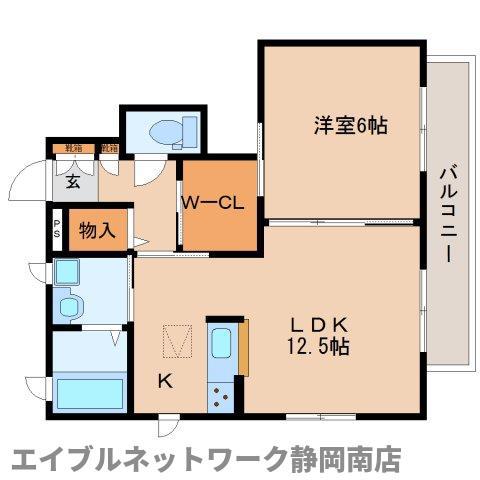 ヴェロニカ A棟(1LDK/1階)の間取り写真