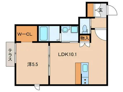 フロレゾン(1LDK/1階)の間取り写真