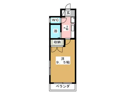 レジデンス草薙(1K/2階)の間取り写真