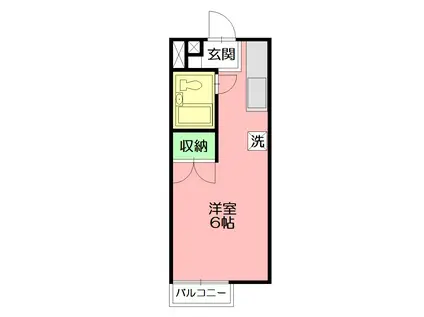 ベルシオン湘南スカイ(ワンルーム/1階)の間取り写真