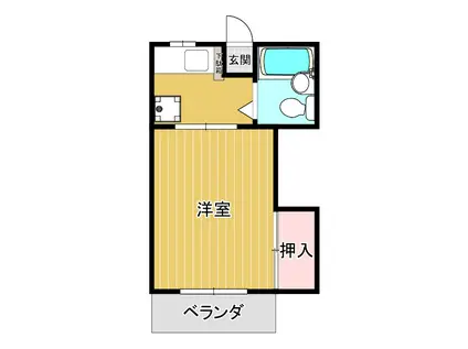 ハイツツバキ(1K/1階)の間取り写真