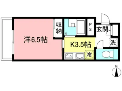 コーポ7(1K/3階)の間取り写真