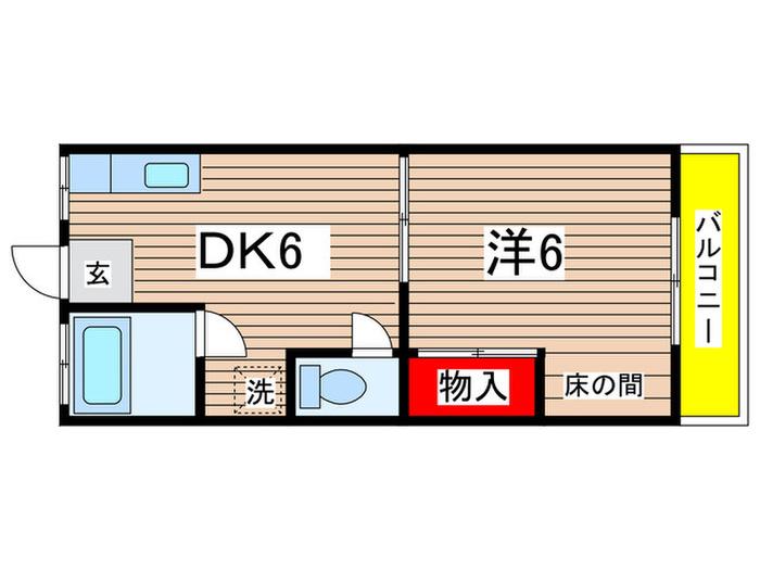 こじま荘(1DK/2階)の間取り写真