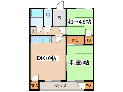 後藤マンション(2DK/1階)の間取り写真