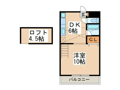 グリーンハイツKANOYAII(1DK/2階)の間取り写真