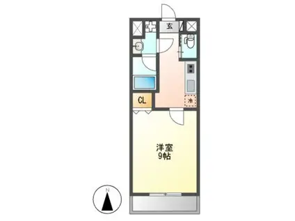 アマーレ東海通(1K/8階)の間取り写真