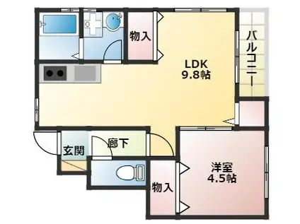 SORA和坂(1LDK/1階)の間取り写真