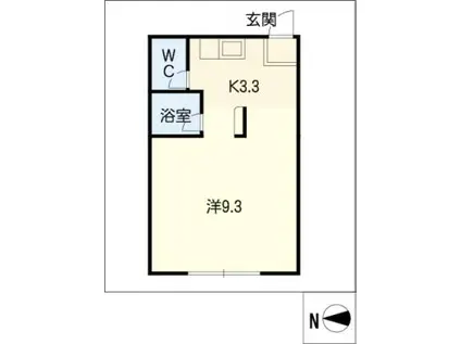 広栄荘7棟(1K/2階)の間取り写真