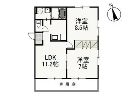 ティエラA(2LDK/1階)の間取り写真