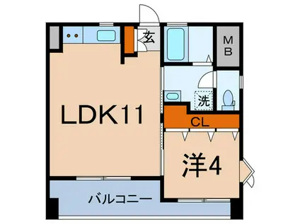 ライオンズマンション神楽坂第2(1LDK/5階)の間取り写真