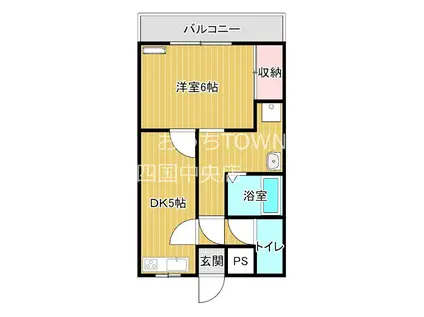 ひうちマンション(1DK/2階)の間取り写真
