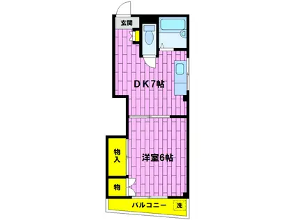 コーポ島田(1DK/3階)の間取り写真