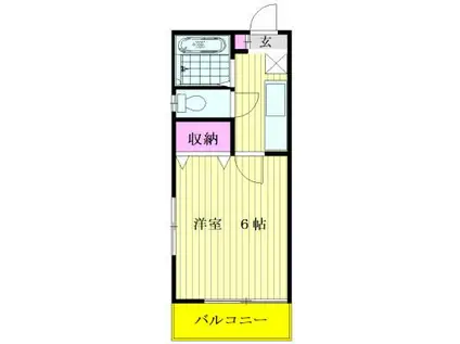 ドルチェ笹塚(1K/1階)の間取り写真